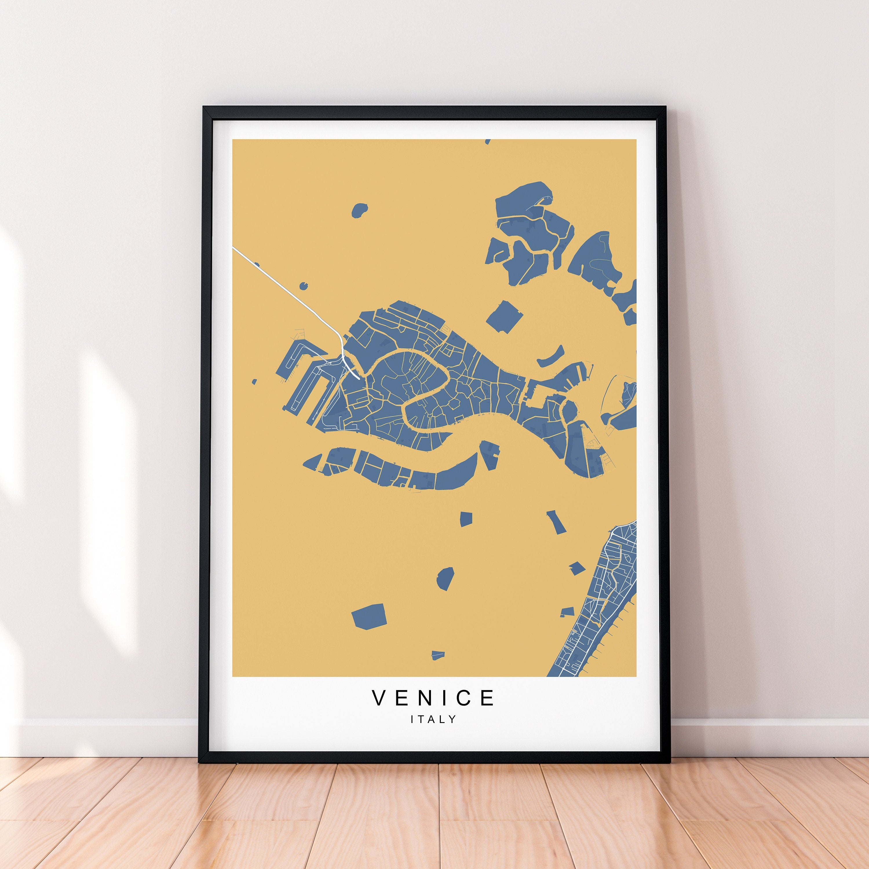 Venice Map Poster Print Travel Minimalist Home Picture Venice Italy Wall Art Poster Wall Decor