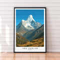 Ama Dablam Nepal Unframed Illustration Art Print With Himalayan Mountain Ama Dablam Poster