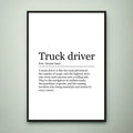 Truck Driver Appreciation Print Definition Poster Wall Art Lorry Driver Minimalist Gift Print