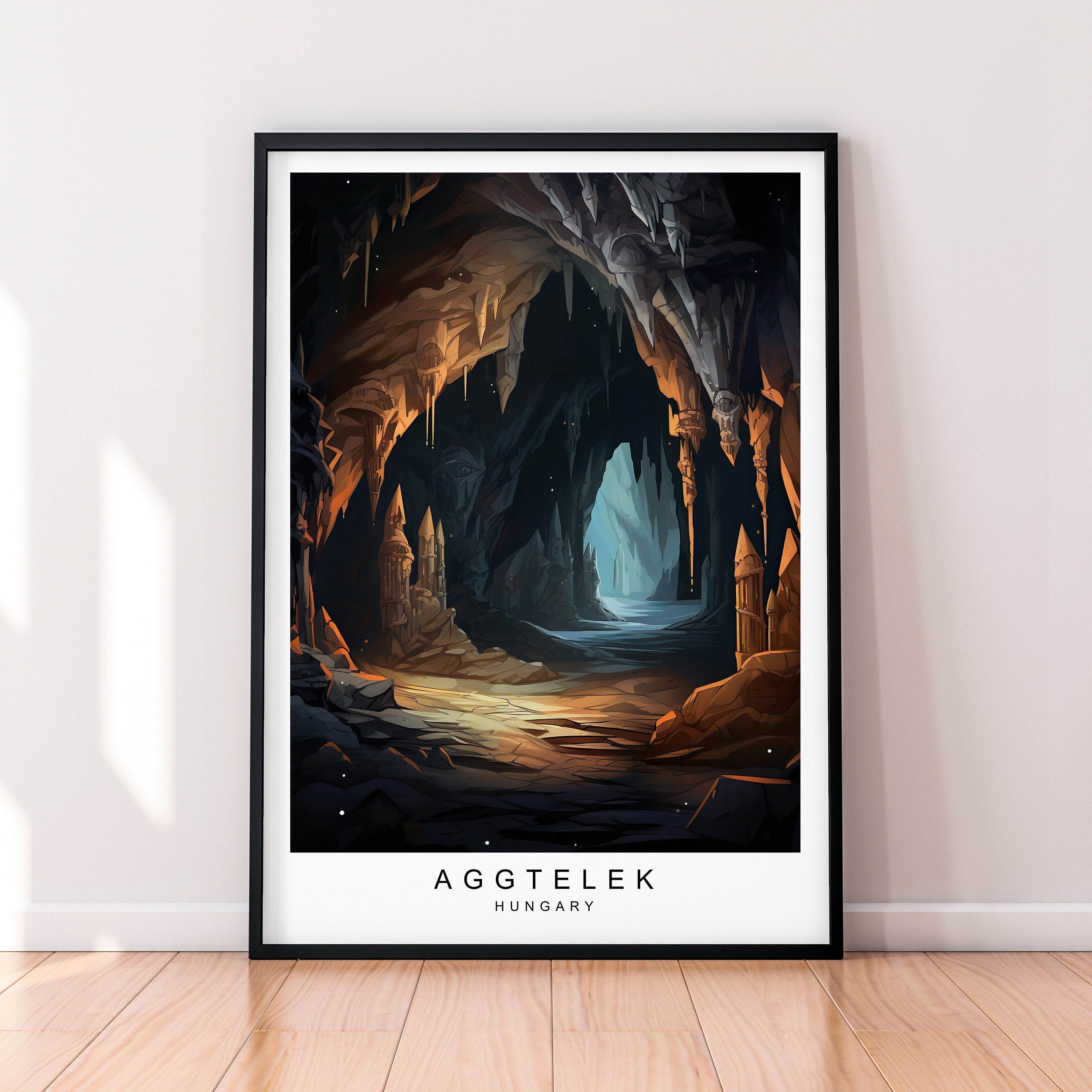 Aggtelek Illustration Print Baradla-Domica Cave  Poster Gift Unframed Print