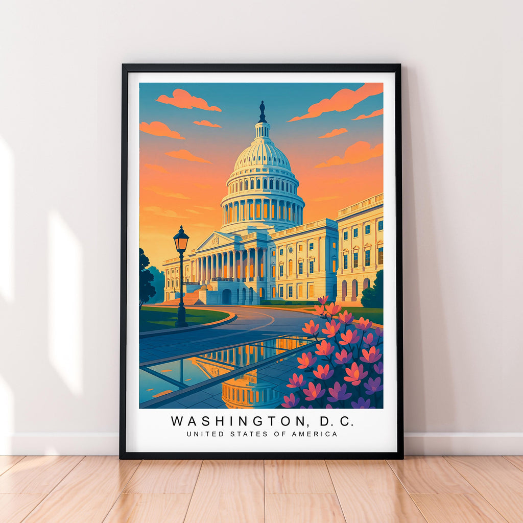 Washington D.C. Illustration Print Washington D.C. Poster Gift Unframed Print