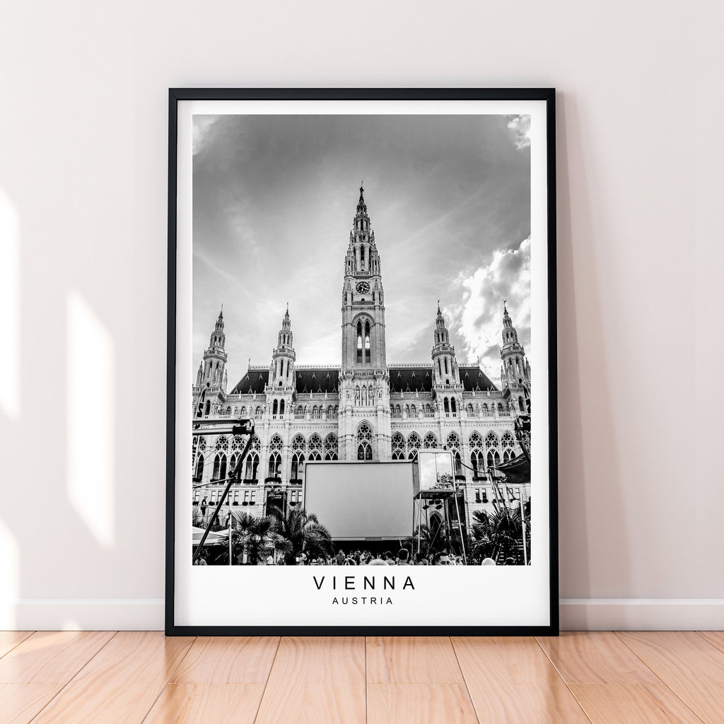 Vienna Rathausplatz Print Poster Minimalist Home Vienna Austria Poster Wall Décor