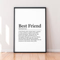 Best Friend Funny Print Definition Poster Best Friend Wall Art Minimalist Gift Print