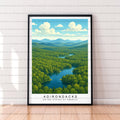 Adirondack Dawn Sunset Art Print Illustration Adirondack  National Park USA Poster Wall Art Gift Unframed Print