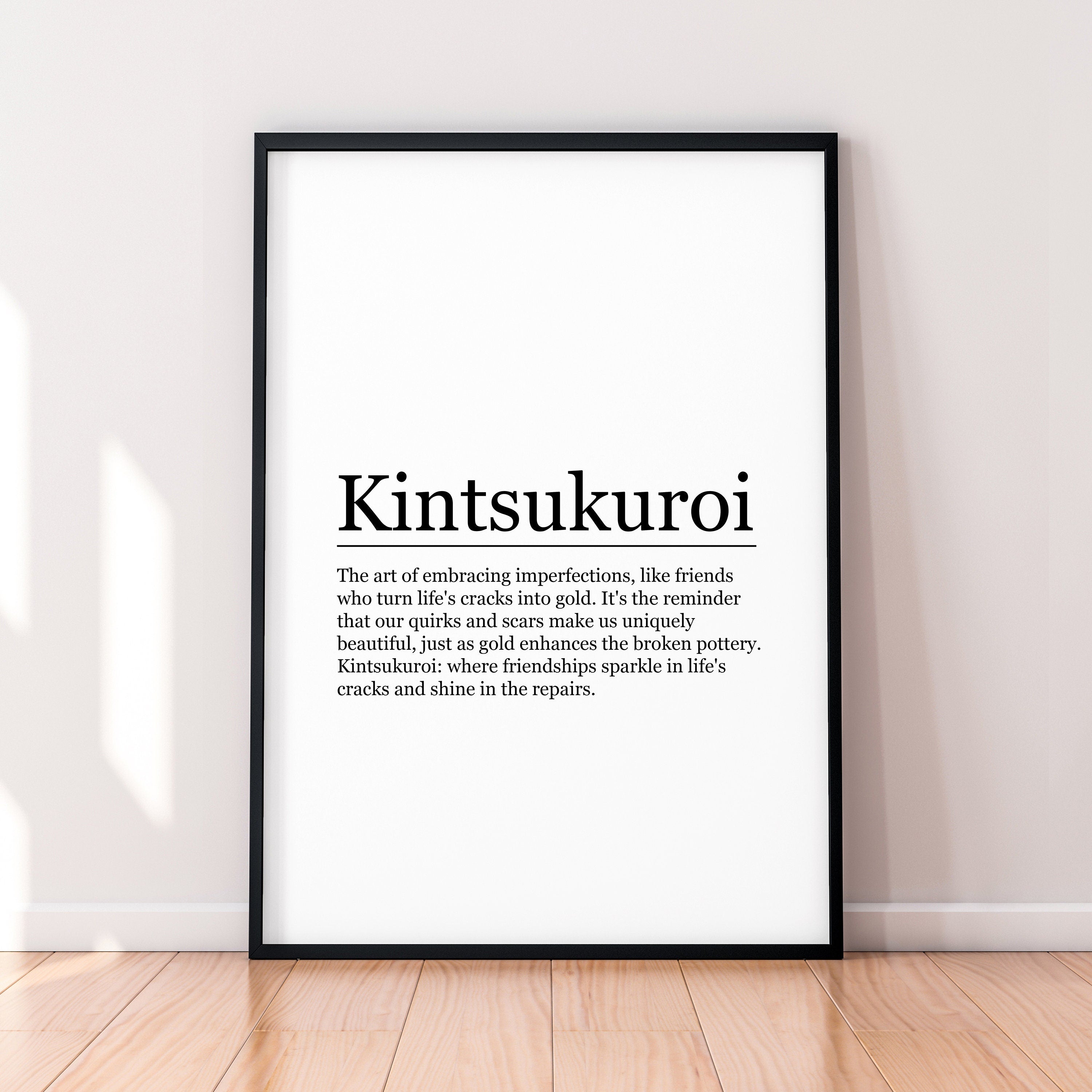 Kintsukuroi Fun Print Definition Poster Wall Art Kintsukuroi Meaning Minimalist Gift Print