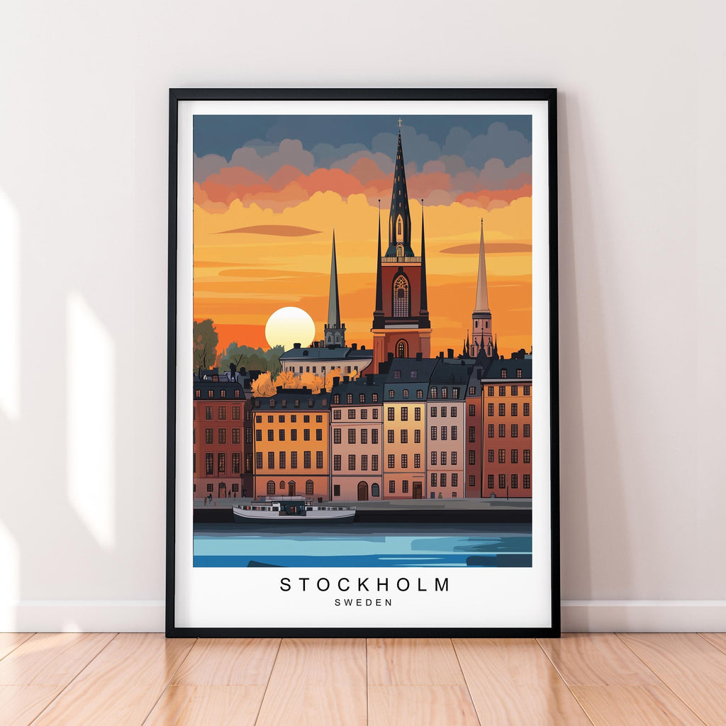 Stockholm Fall Autumn Print Wall Decor Stockholm Poster Wall Art Gift Unframed Print