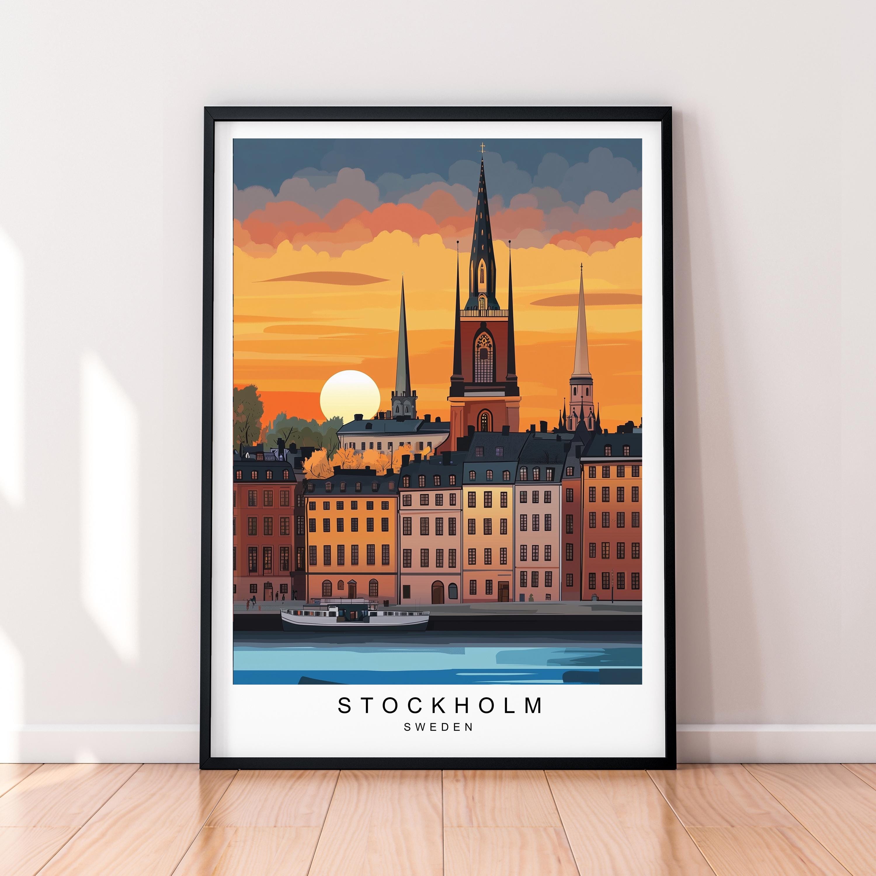 Stockholm Fall Autumn Print Wall Decor Stockholm Poster Wall Art Gift Unframed Print