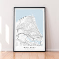 Wallasey Map England Print Poster Minimalist Home Decor Wallasey UK Town Map Poster Wall Art Decor
