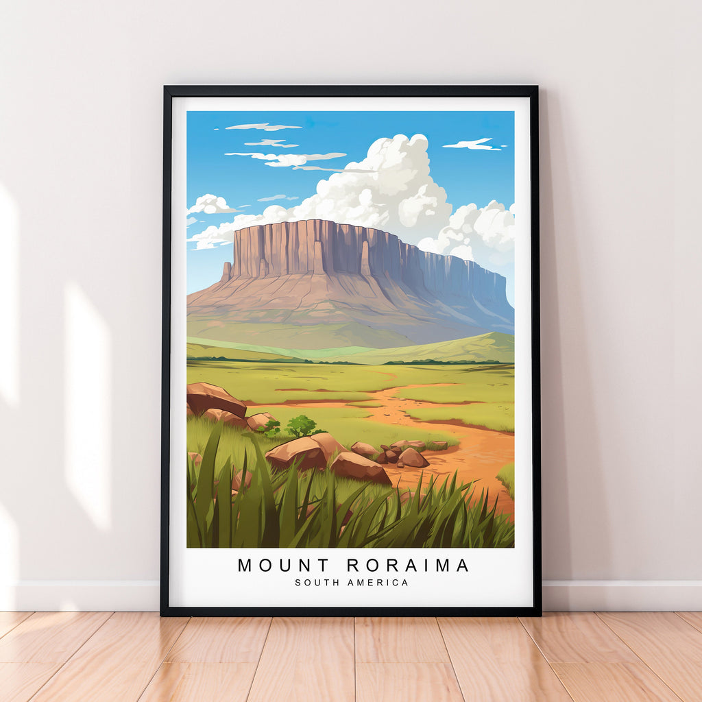Mount Roraima Illustration Print Mount Roraima Pacaraima Travel Poster Gift Unframed Print