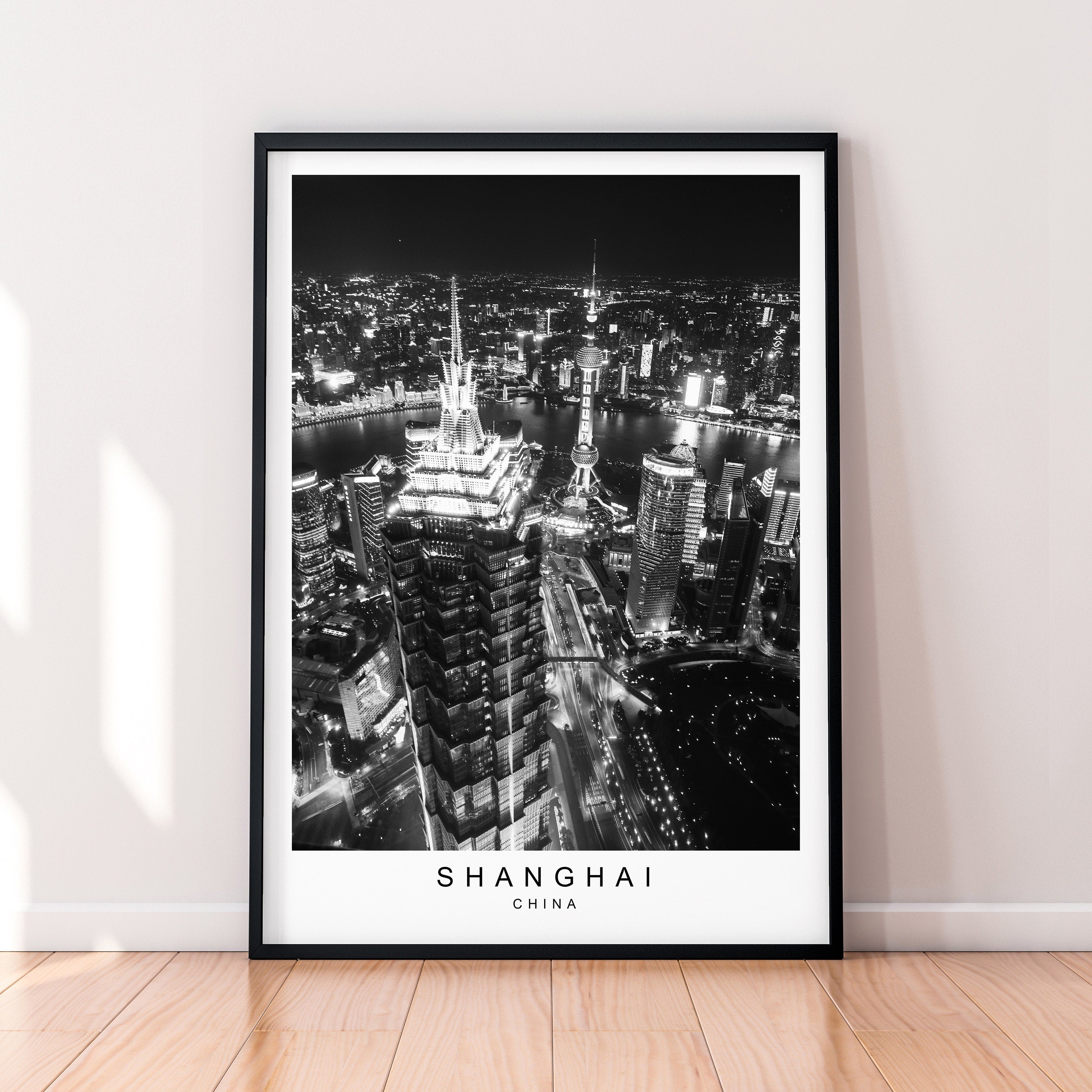 Shanghai City Print Poster China City Print Minimalist Home Shanghai Poster Wall Décor
