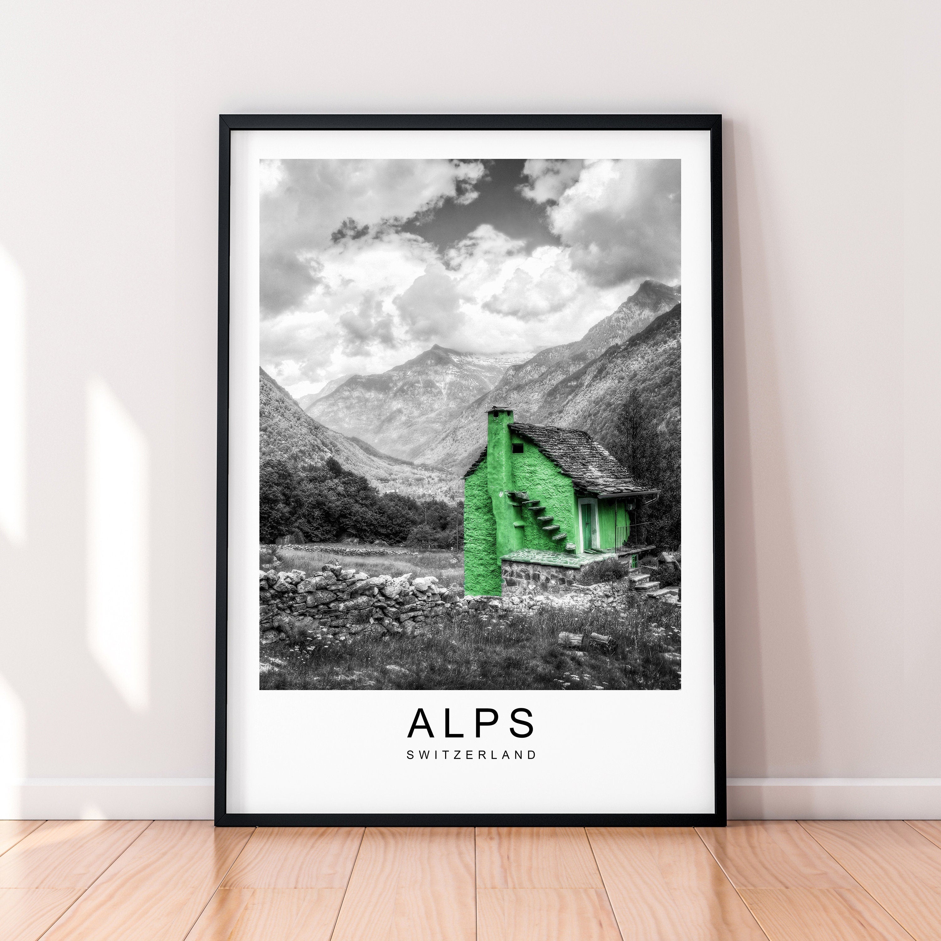 Alps Hills Mountains Print Travel Poster Minimalist Home Travel Mountain Poster Wall Decor