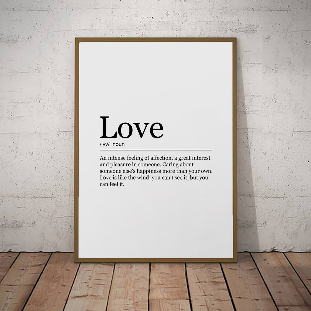Love Print Fun Definition Poster Wall Art Minimalist Print