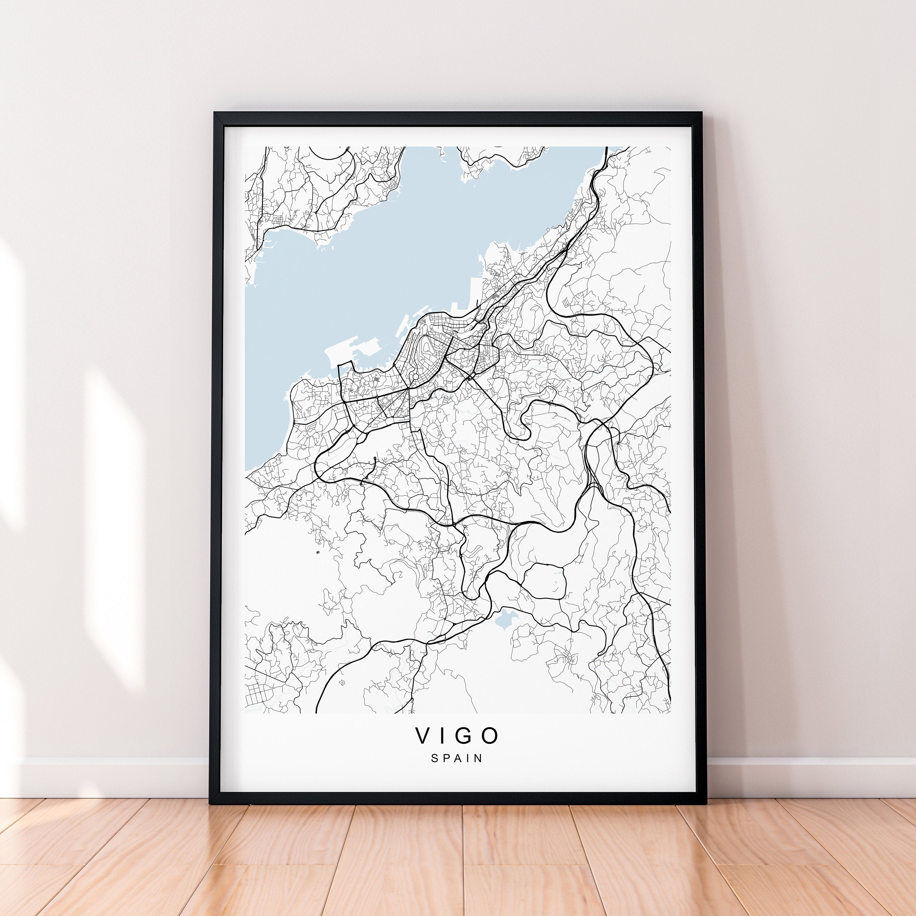 Vigo City Map Spain Print Minimalist Vigo Spain Town Map Poster Wall Decor