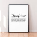 Daughter Funny Print Definition Poster Wall Art Daughter Minimalist Gift Print