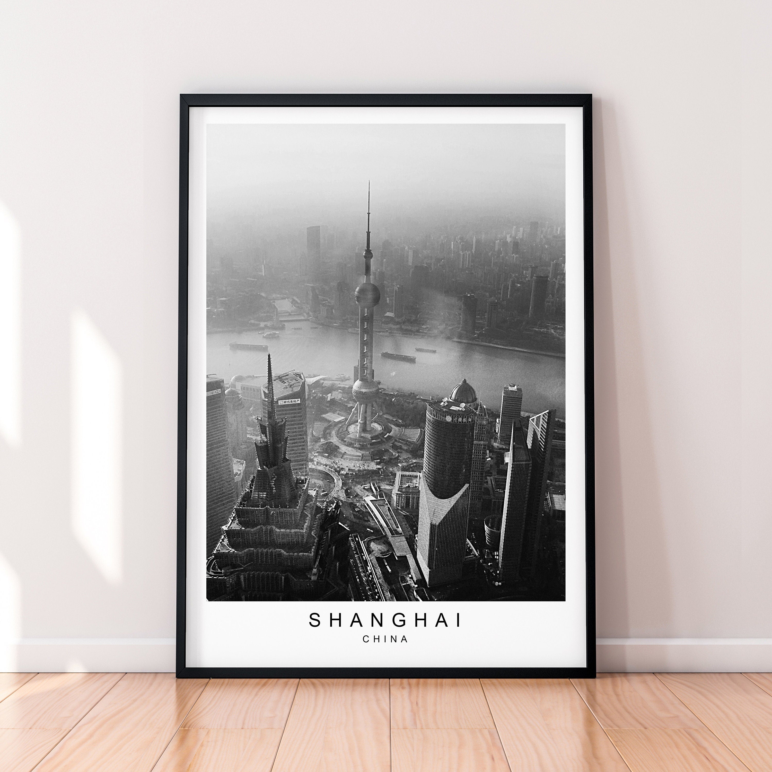 Shanghai City Print Poster China City Print Minimalist Home Shanghai Poster Wall Décor