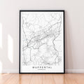 Wuppertal City Map Germany Print Poster Minimalist Home Decor Wuppertal Germany Map Poster Wall Art Decor